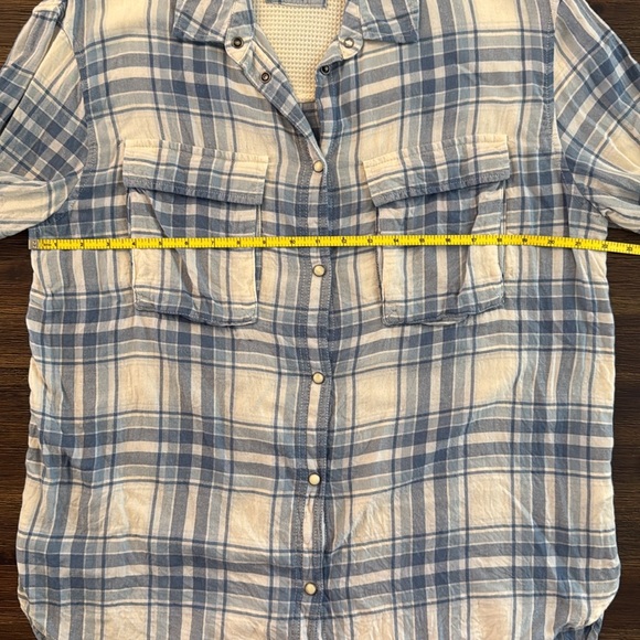 American Eagle Outfitters Seriously Lived In Blue Plaid Shirt Medium - Picture 5 of 11